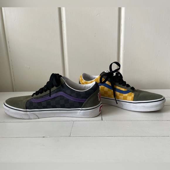 VANS Old Skool Rally Checker Suede Canvas Sneakers - Picture 2 of 6